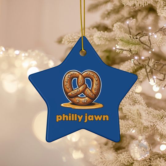 Philly Jawn Pretzel Ornaments, 1,3,5,10 bulk philadelphia food Christmas soft pretzel ornament, homesick, star shape xmas gift, secret Santa