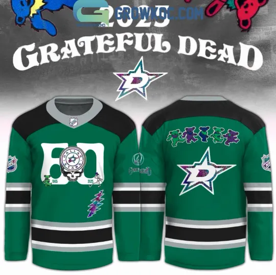 Discover Dallas Star X Grateful Dad 60 Years Hockey Jersey, Gift For Fans