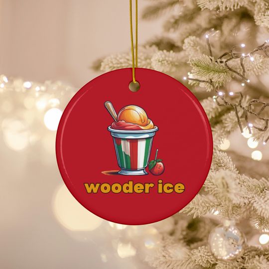 Discover Philly Wooder Ice Ornament, 1,3,5,10 bulk, philadelphia food slang ceramic ornament, unique shape Christmas gift, secret Santa, water ice