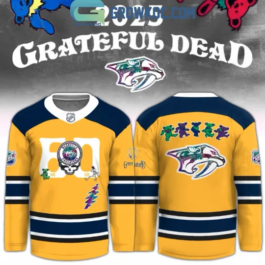 Discover Nashville Predator X Grateful Dad 60 Years Hockey Jersey, Gift For Fans