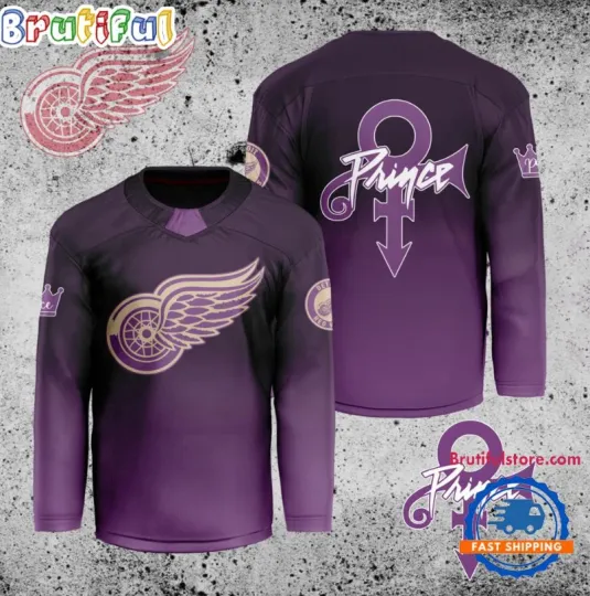 Discover Nhl Detroit Red Wing Prince Night Hockey Jersey, Gift For Fans