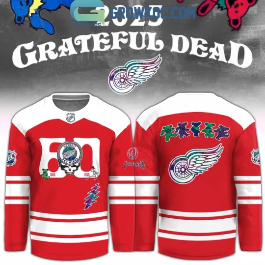 Discover Detroit Red Wing X Grateful Dad 60 Years Hockey Jersey, Gift For Fans
