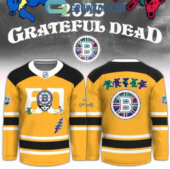 Discover Boston Bruin X Grateful Dad 60 Years Hockey Jersey, Gift For Fans