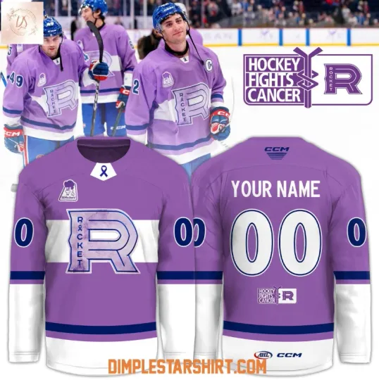 Discover Personalized Laval 1Rocket X Hockey Fights Cancer 2025 Hockey Jersey, Gift For Fans