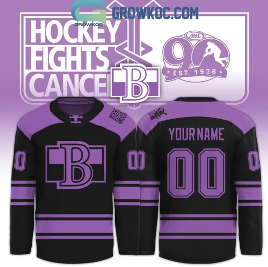 Discover Personalized Belleville Senator X Hockey Fights Cancer 2025 Black Hockey Jersey