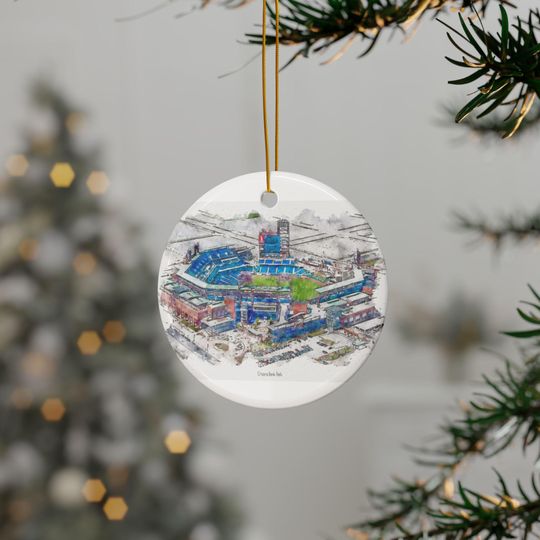 Discover Phillies Stadium Ornament, Watercolor, Citizens Bank Park, CBP, Decorative Ceramic Ornaments