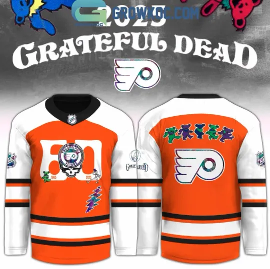 Discover Philadelphia Flyer X Grateful Dad 60 Years Hockey Jersey, Gift For Fans