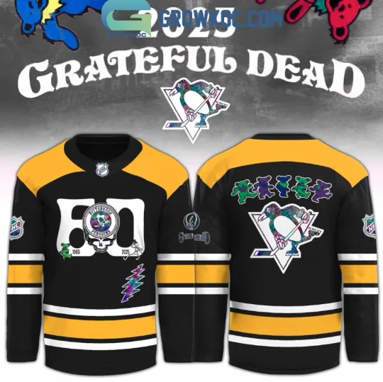 Discover Pittsburgh Penguin X Grateful Dad 60 Years Hockey Jersey, Gift For Fans