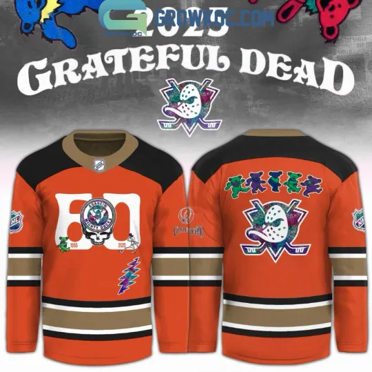Discover Anaheim Duck X Grateful Dad 60 Years Hockey Jersey, Gift For Fans