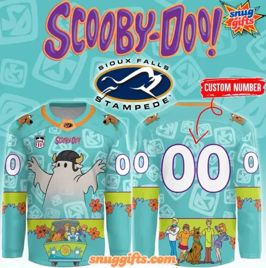Personalized Sioux Fall Stampede Scooby-Doo Night Hockey Jersey, Gift For Fans
