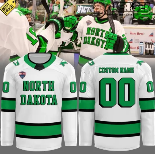 Discover Personalized North Dakota Fighting Hawk Special New 2025 Hockey Jersey White