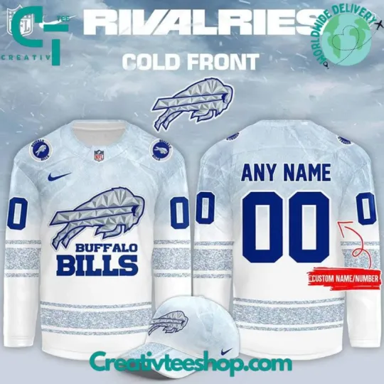 Discover Personalized Buffalo Bill Rivalries Cold Front Hockey Jersey, Gift For Fans
