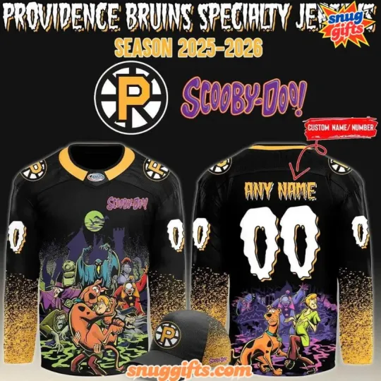 Personalized Providence Bruin X Scooby-Doo Halloween Night Hockey Jersey