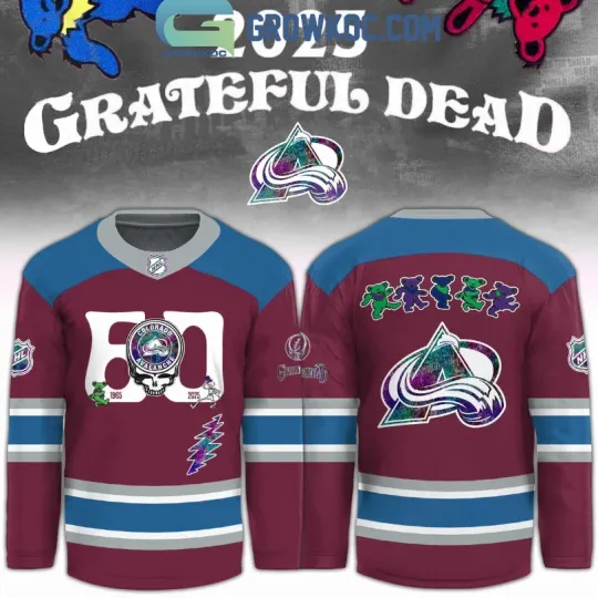 Discover Colorado Ava*lanche X Grateful Dad 60 Years Hockey Jersey