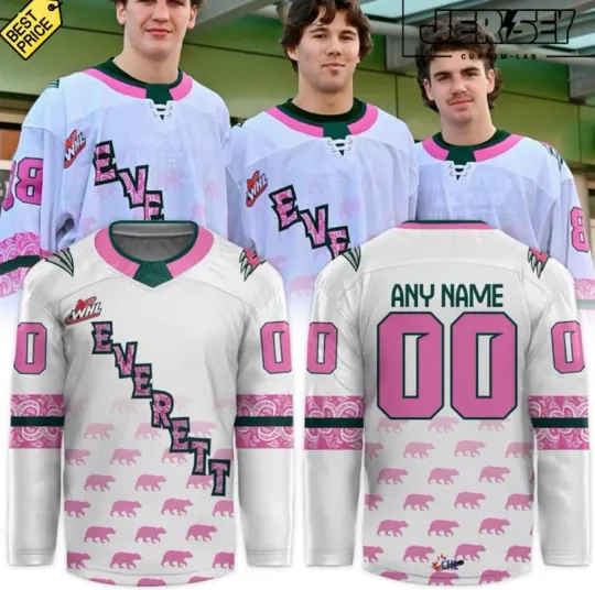 Discover Personalized Everett Silvertip Breast Cancer Awareness 2025 Hockey Jersey