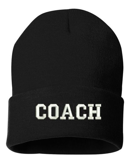 Discover COACH Cuffed Embroidered Beanie Hat, Football , Baseball, Soccer, Winter Hat Unisex, Cuffed Beanie, Beanie, Coach Gift, Embroidered Gift