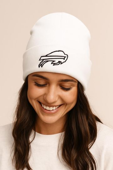 White Buffalo Bills Knit Beanie | Embroidered Logo