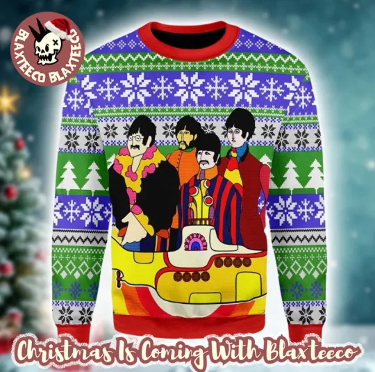 The Beatles Hippie Funny Colorful Ugly Christmas Sweater Gift For Fans
