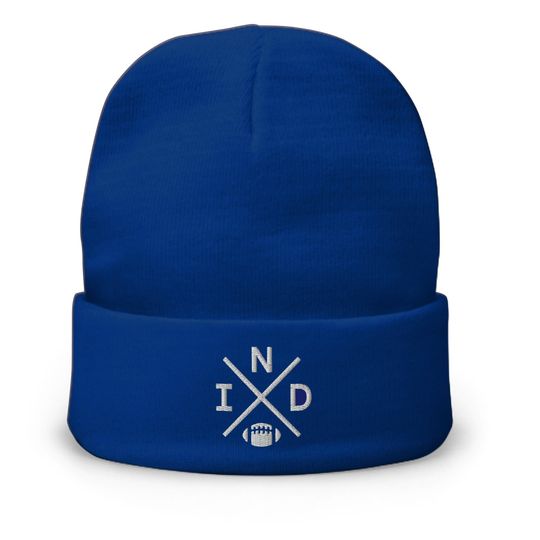 Discover Indianapolis Football Retro IND Cross Winter Beanie Cap Hat