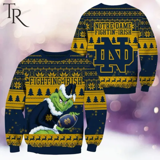 Discover Ncaa No*tre Dame Fighting Irish funny character Christmas Ugly Sweater