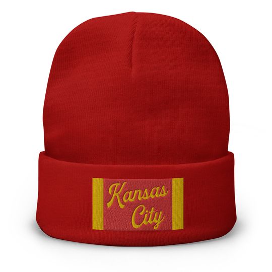 Discover Kansas City - Premium Embroidered Beanie football Inspired Series -  Custom High School and Collage Colors Available