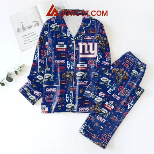 Discover Giants Pajama Set – Football Lounge Wear, Red Team Print Sleep, hallowen