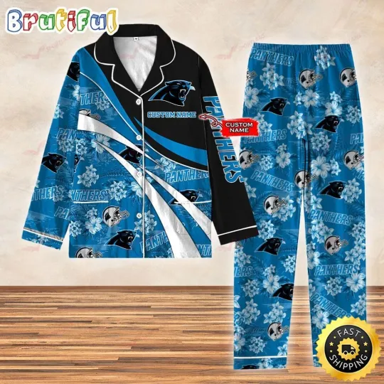 Discover Panthers Pajama Set – Football Lounge Wear, Red Team Print Sleep, hallowen