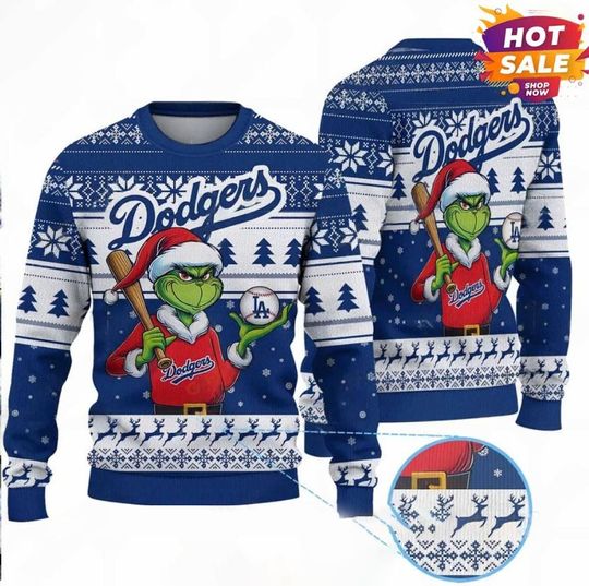 Discover LA Dodger Baseball funny character Santa Costume Ugly Christmas Sweater Inspired Holiday