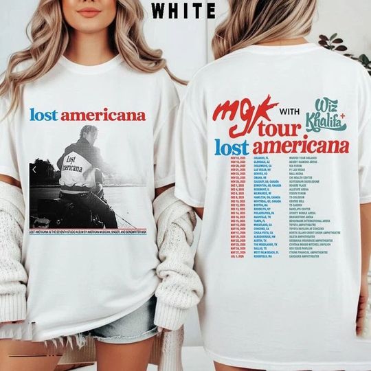 Vintage MGK Lost Americana Tour T-shirt, Machine Gun Kelly Pop Rock Unisex Tee