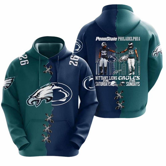 Discover Nittany Lions on Saturdays Eagles on Sundays 3D Hoodie