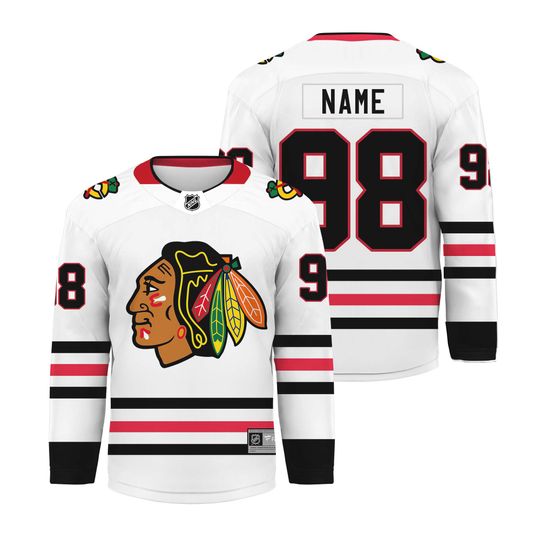 Men's Bedard White Blackhawks Breakaway Hockey Jersey