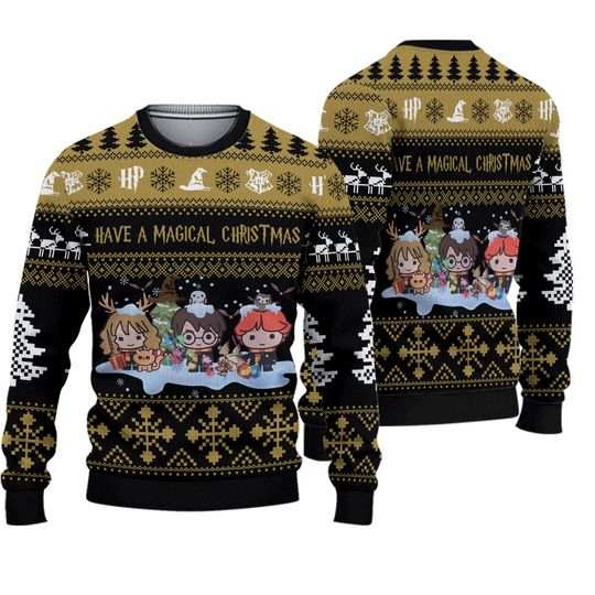 Christmas Harry Ugly Sweater, Hp Gryffindor Sweater, Harry Potter Xmas