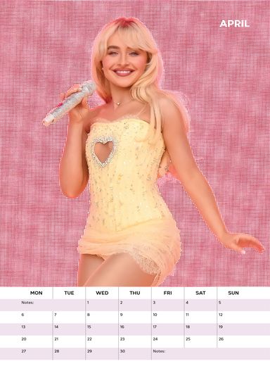 Sabrina Carpenter 2026 Calendar