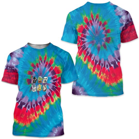 Star Wars Tie Dye T Shirts, Disney Tie Dye T Shirts, Star Wars Characters Tie Dye T Shirts