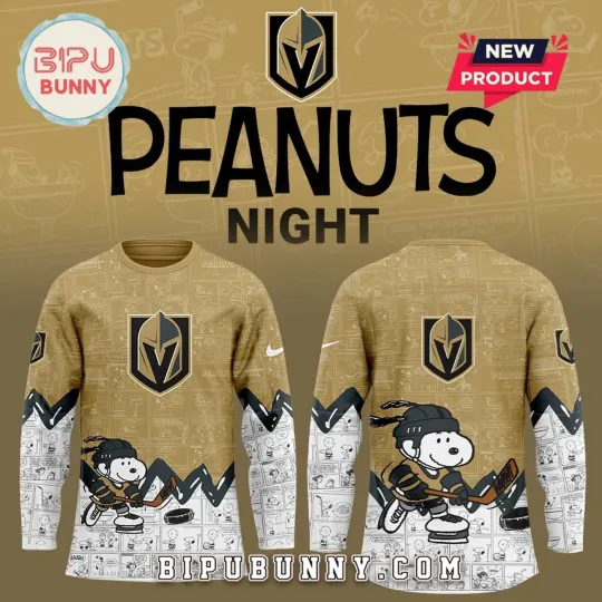 Discover Personalized Vegas Golden Knights Peanuts Night 2025 Hockey Shirt Men's Fan Gear