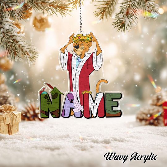 Discover Disney Robin Hood prince john Christmas Ornament, Disney prince john Acrylic Ornament, Custom Name Disney Robin Hood Ornament, TGOA605