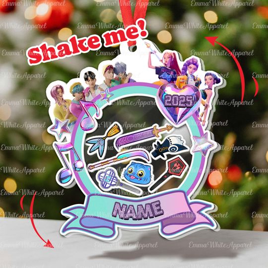Discover Custom KPop Group Weapons Keepsake, Girl Band Acrylic Christmas Ornament, KPop Decor Gift Keepsake, Exclusive Idol Team Holiday Gift, DTA122