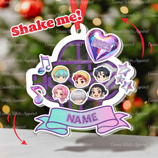 Custom Romance KPop Singer Ornament, Jinu Team Christmas Decor, Kpop Concert Unique Gift Idea, Exclusive Kpop Team Holiday Keepsake, DTA122