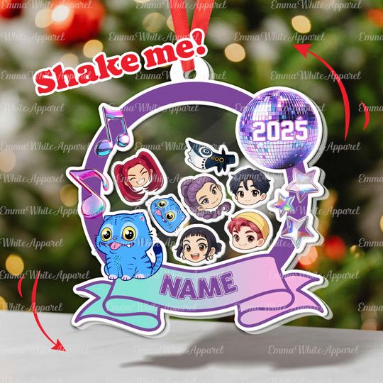 Custom Mystery KPop Singer Ornament, Idol Jinu Team Decor, Kpop Concert Keepsake Gift, Exclusive Kpop Music Holiday Gift Idea, DTA122