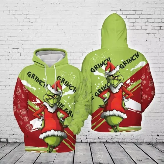The funny character Christmas Merry Grin Hoodie 3D Hoodie Unisex