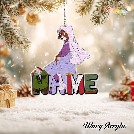 Discover Disney Robin Hood Maid Marian Christmas Ornament, Disney Maid Marian Acrylic Ornament, Custom Name Disney Robin Hood Ornament, TGOA603