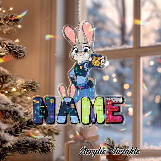 Discover Disney Zootopia Judy Hopps Christmas Ornament, Disney Judy Hopps Acrylic Ornament, Custom Name Disney Zootopia Ornament, TGOA758
