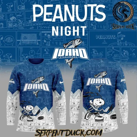 Discover Personalized Idaho Steelheads Anniversary of Peanuts Hockey Shirt Men's Fan Gear