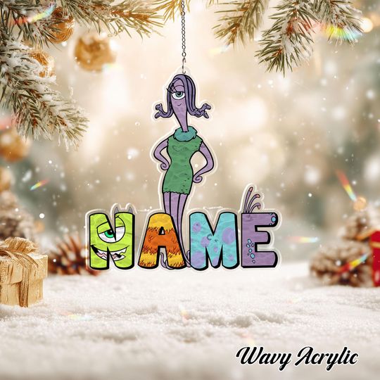Discover Disney Monsters Inc Celia Mae Christmas Ornament, Disney Celia Mae Acrylic Ornament, Custom Name Disney Monsters Inc Ornament, TGOA559
