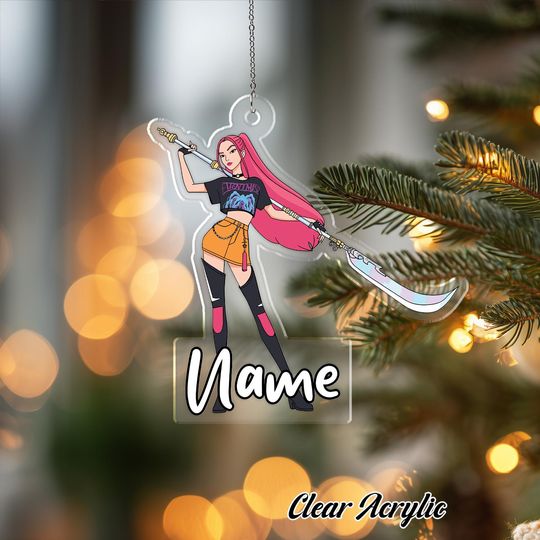 Mira KPop Girl Group Ornament, KPop Huntrix Singer Decor, Custom Shape Idol Gift Idea, Unique Holiday Keepsake Gift Idea, TTA002