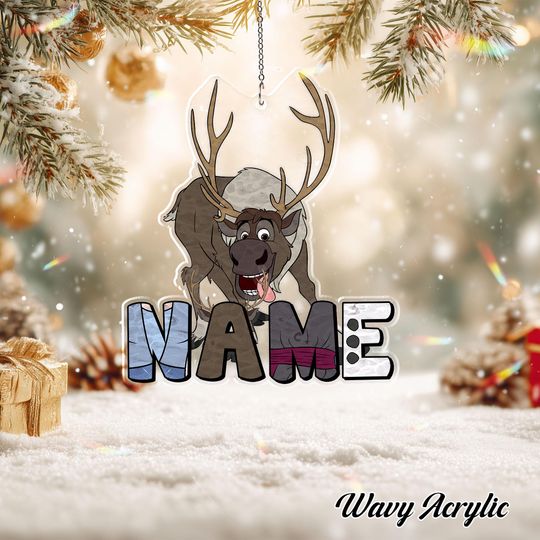 Discover Disney Frozen Sven Christmas Ornament, Disney Sven Acrylic Ornament, Custom Name Frozen Ornament, Disney Christmas Tree Decoration, TGOA477