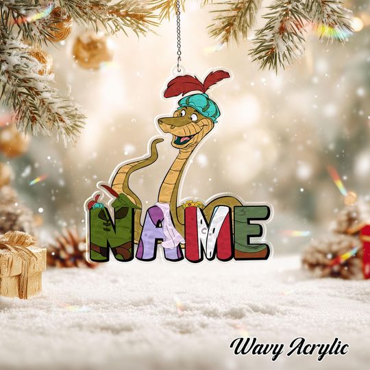 Discover Disney Robin Hood Sir Hiss Christmas Ornament, Disney Sir Hiss Acrylic Ornament, Custom Name Disney Robin Hood Ornament, TGOA606