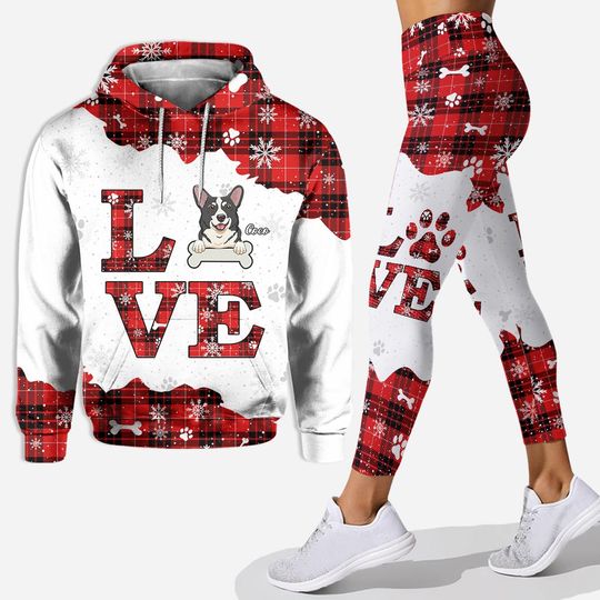 Discover Love Dogs - Personalized Christmas Dog Hoodie and Leggings