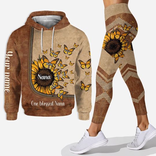Discover Beautiful Sunflower My Greatest Blessings  - Personalized Grandma Hoodie and Leggings