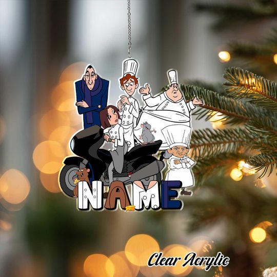 Discover Ratatouille Remy & Alfredo Linguini Acrylic Ornament, Disney Pixar Movie Chef Decor, Custom Restaurant Keepsake